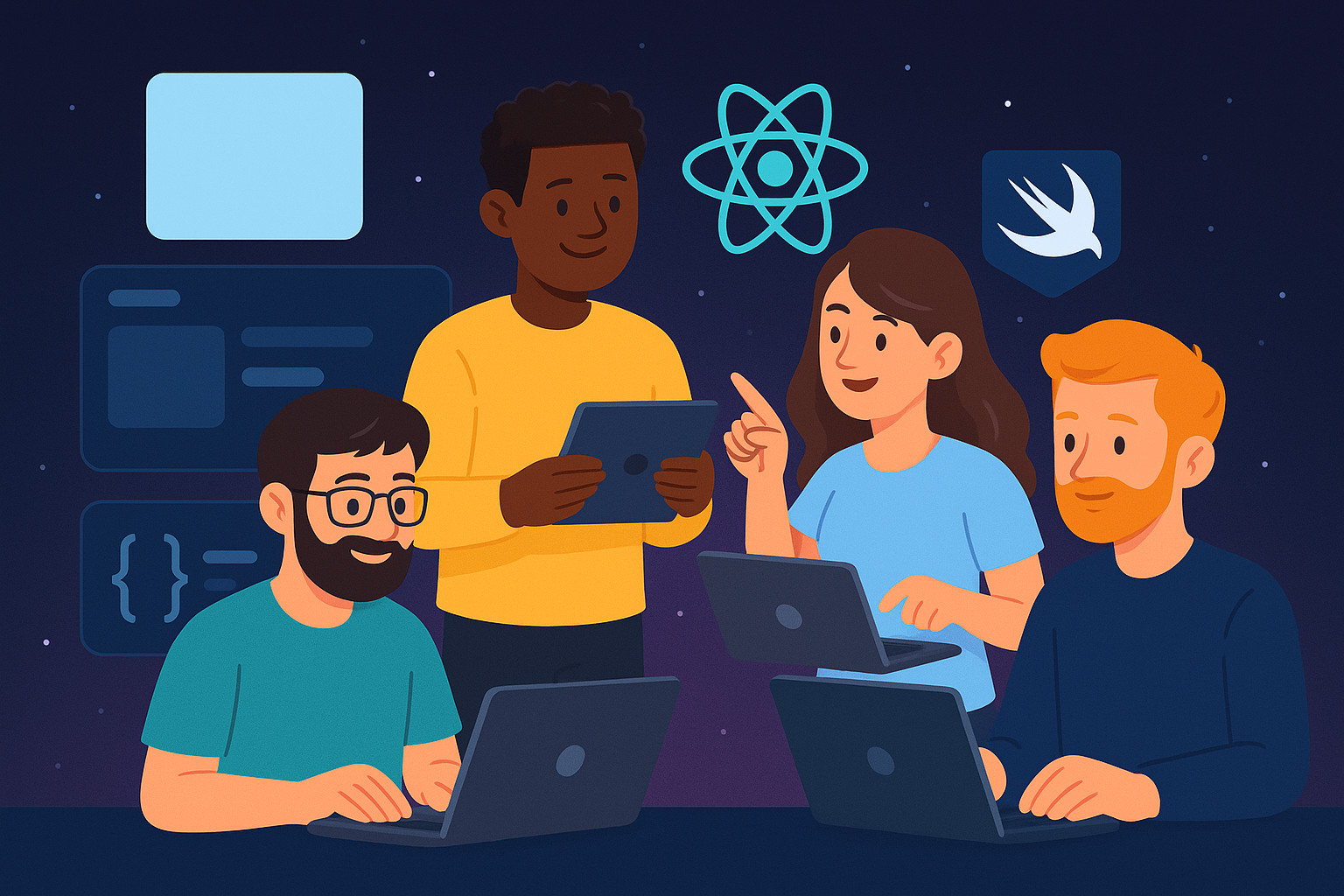 Existing developers collaborating on Hosanna UI